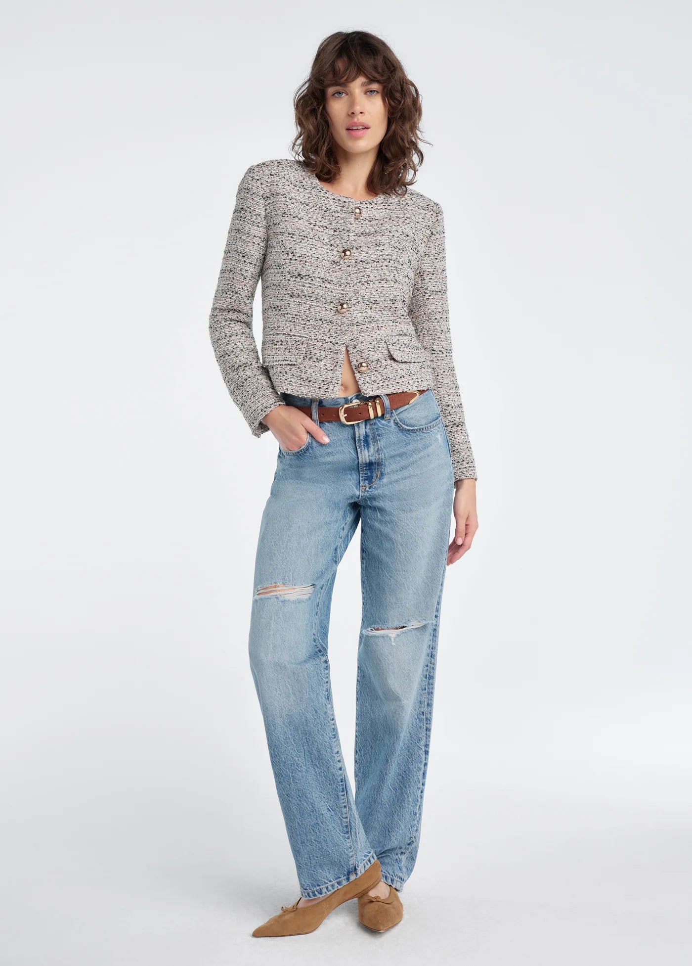 Favorite Daughter The Lady Jacket in Pink Tweed