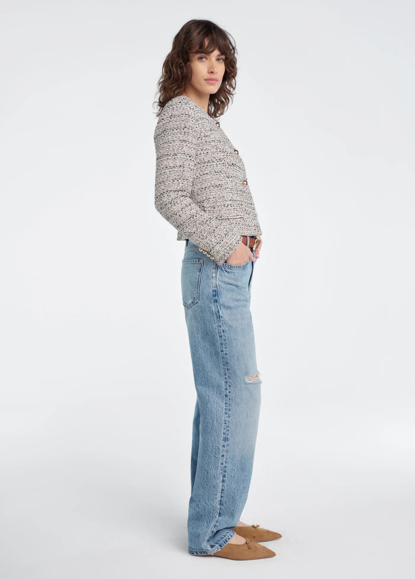 Favorite Daughter The Lady Jacket in Pink Tweed