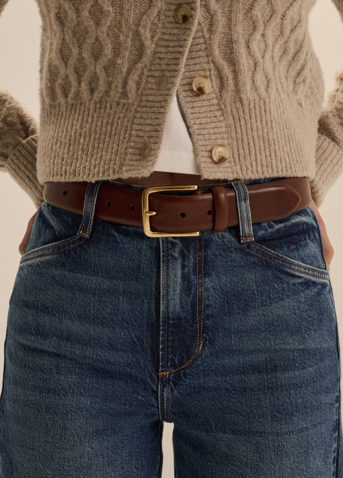 Favorite Daughter Heritage Belt in Cognac/Brass