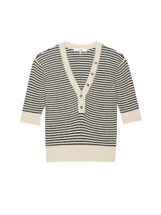 Frame Stripe V-Neck Sweater