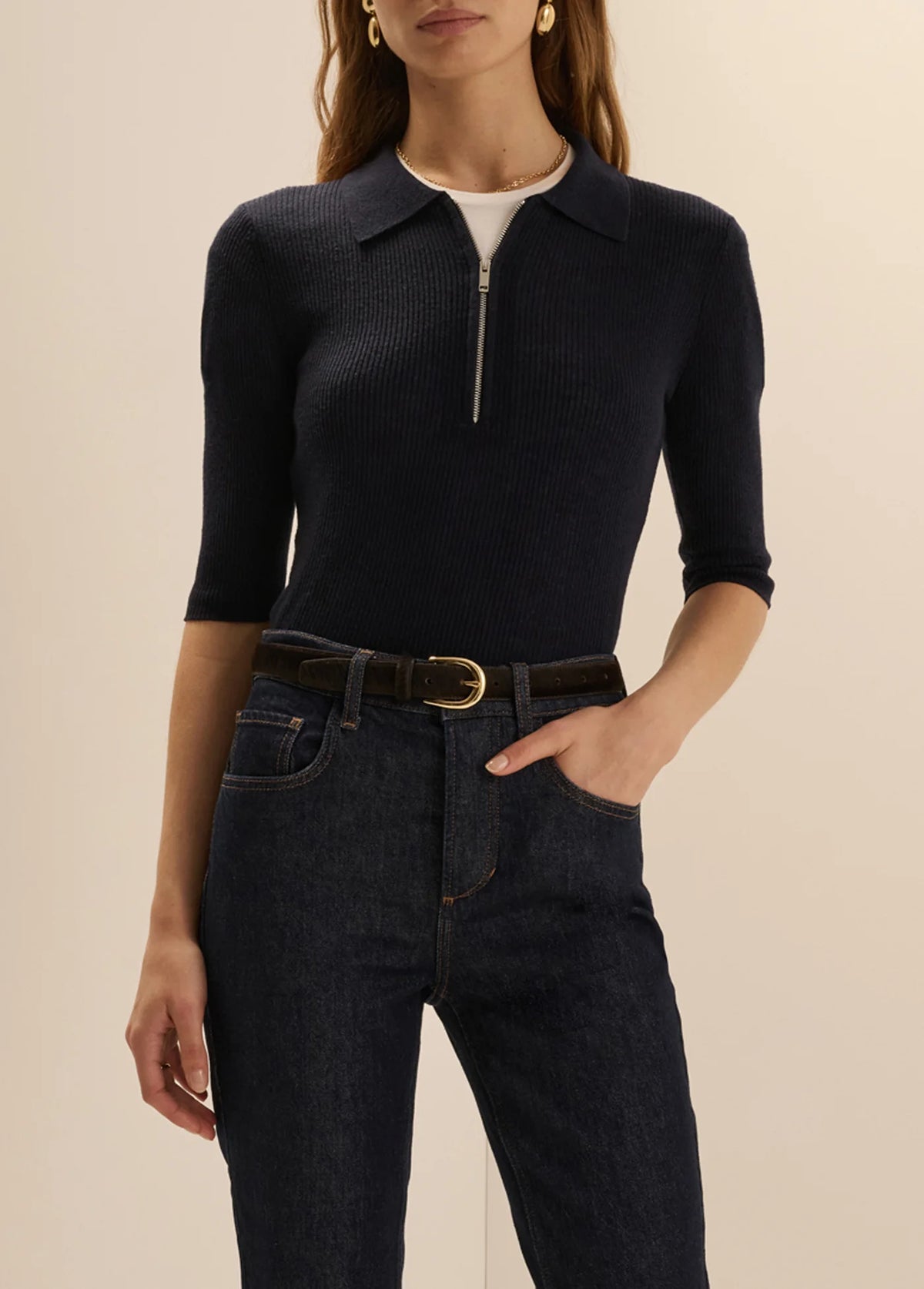 Favorite Daughter Downtown Polo in Navy