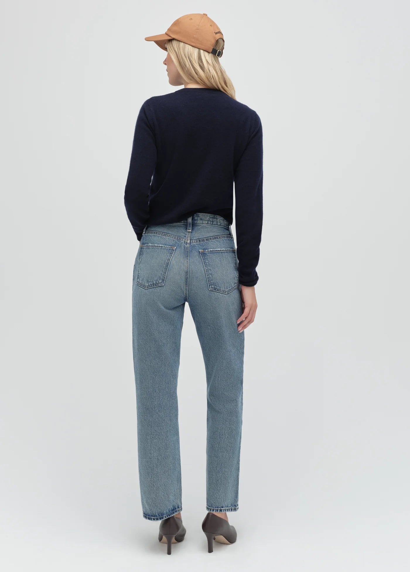 Favorite Daughter Cashmere Crew in Navy