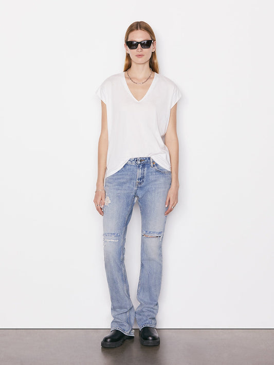 Frame Le Mid Rise V Neck Tee