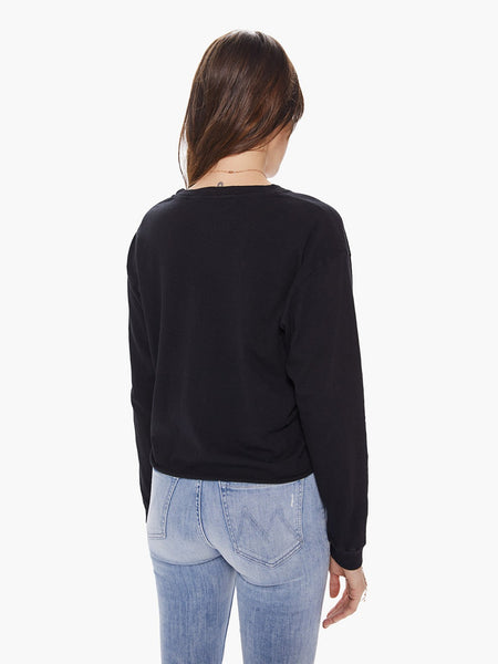 Mother L/S slouchy Cut Off in Black