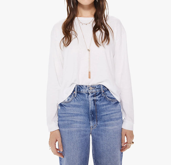 Mother L/S slouchy Bright White
